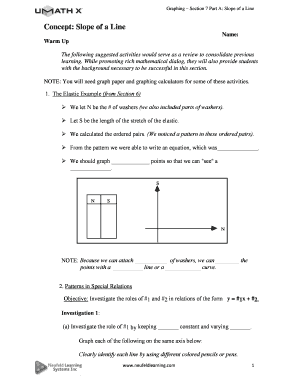 Slope of a Line Worksheet