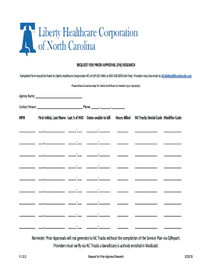 Request for Prior Approval Research Form