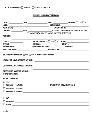 Burrell Information Form