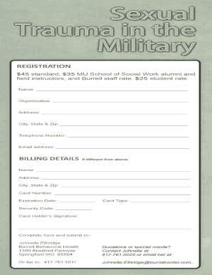 Military Sexual Trauma Billing Form