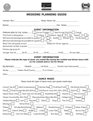 Wedding Disc Jockey Contract