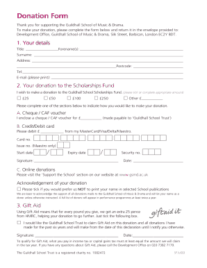 Guildhall School Donation Form