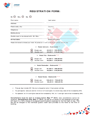 Hotel Registration Form
