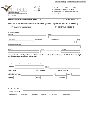 Modello richiesta riduzione_esenzione TRSU