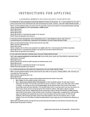 Free and Reduced Price School Meals Family Application