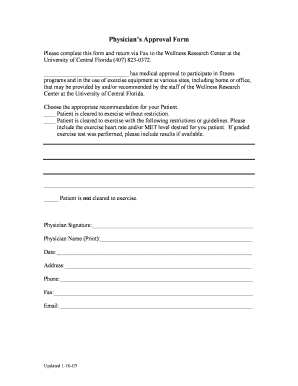 Physician's Approval Form