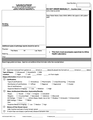 Breast Biopsy Pathology Form