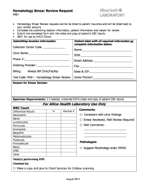 Hematology Smear Review Request