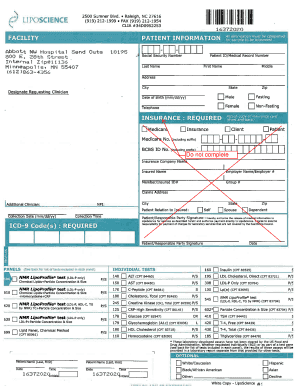 LipoScience Medical Test Authorization Form