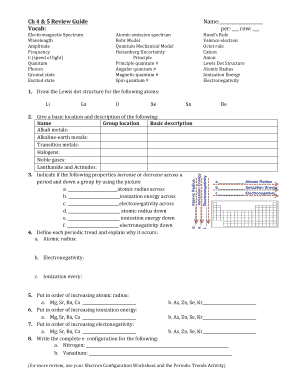 Chemistry Periodic Trends Review Guide