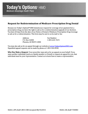 Request for Redetermination of Medicare Prescription Drug Denial