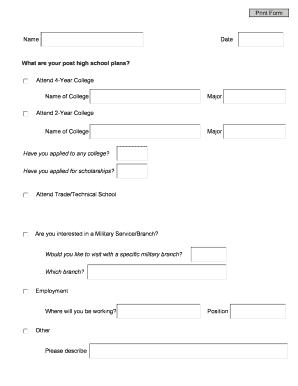 High School Post-Graduation Plans Survey