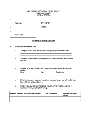 Answers to Interrogatories