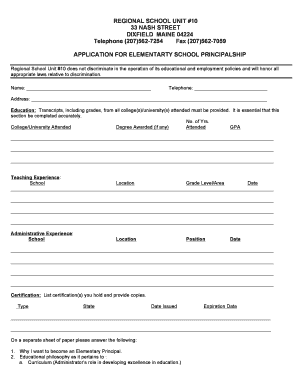 Elementary Principal Application 2 - district rsu10