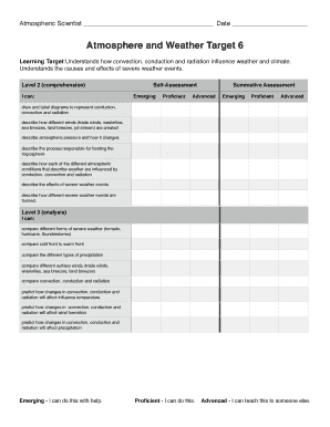 Atmospheric Science Self-Assessment Form