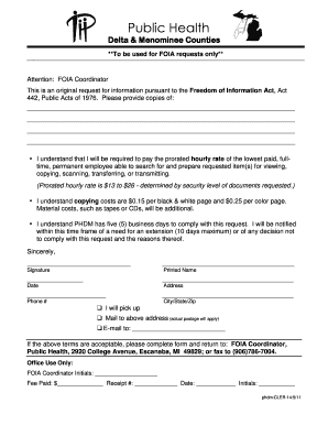 Michigan FOIA Request Form