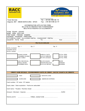 Accommodation Application Form