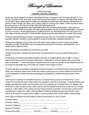 Lewistown Parking Permit Application