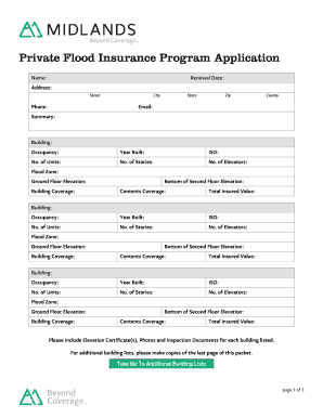 Private Flood Insurance Program Application