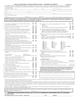 FORMULARIO DEL EXPEDIENTE MÉDICO