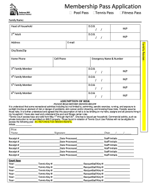 Membership Pass Application Form