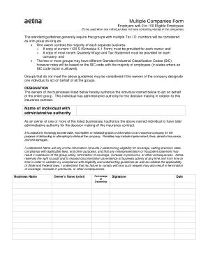 Multiple Companies Insurance Authorization Form