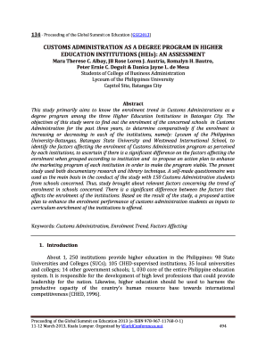 CUSTOMS ADMINISTRATION AS A DEGREE PROGRAM IN HIGHER - worldconferences