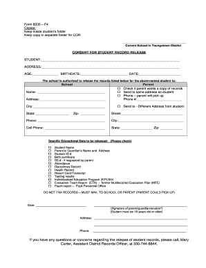 Consent for Student Record Release