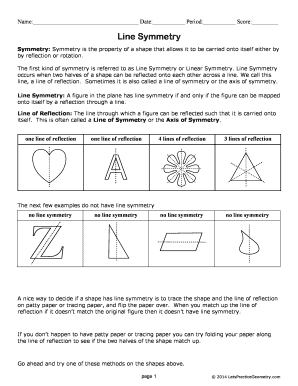 Line Symmetry Worksheet