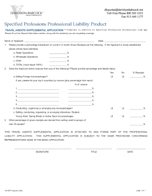 Travel Agents Supplemental Application