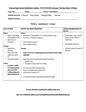Edmonton Rotator Cuff Repair Rehabilitation Guidelines