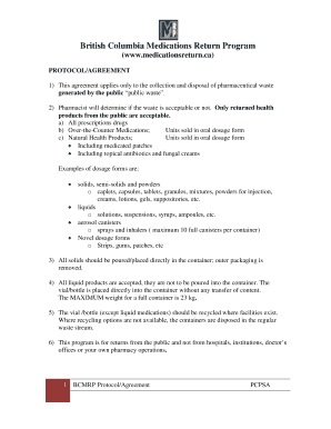 British Columbia Medications Return Program Agreement