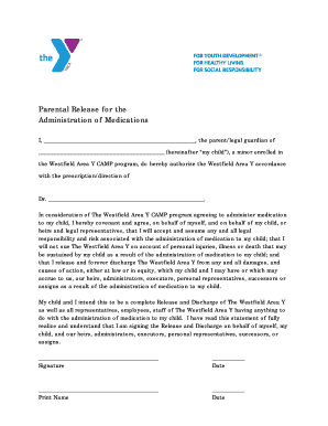 Parental Release for Medication Administration