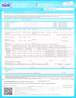 Quantum Mutual Fund Application Form