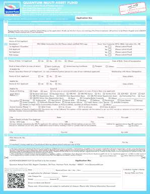 Quantum Multi Asset Fund Application Form