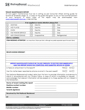 Tenant Maintenance Report
