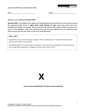 Sensorium 360° Primary School Activity Sheet