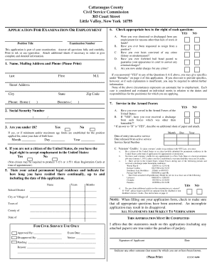 Cattaraugus County Civil Service Employment Application