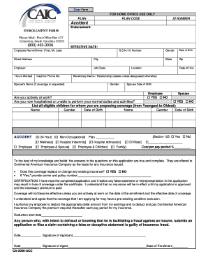 Accident Insurance Enrollment Form