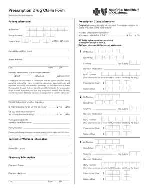 Prescription Drug Claim Form