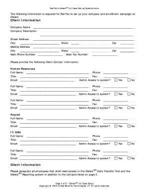 BenTec iSelect Employer Setup Checklist