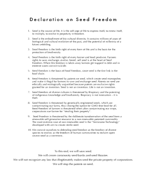 Declaration on Seed Freedom