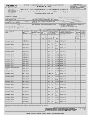 SEC Form 4 Statement of Changes in Beneficial Ownership