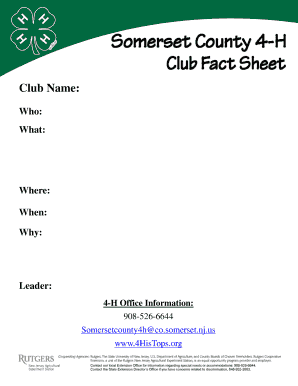 4-H Club Enrollment Form