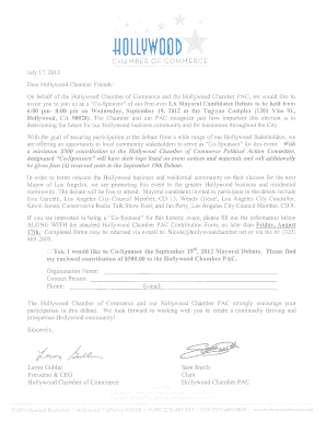 Hollywood Chamber of Commerce PAC Contribution Form