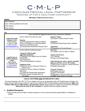 Referral Form for Legal Aid