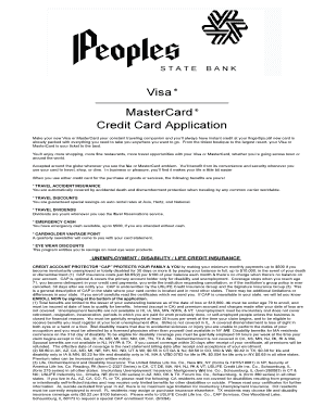 Visa MasterCard Credit Card Application