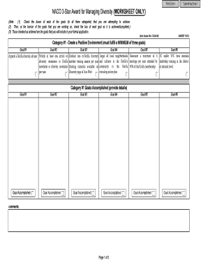 NACO 3-Star Award for Managing Diversity WORKSHEET ONLY