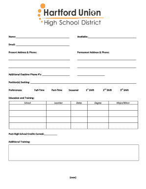 Employment Application Form