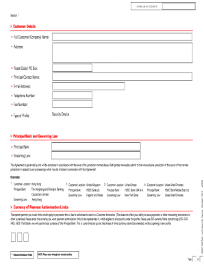 HSBC Master Customer Agreement